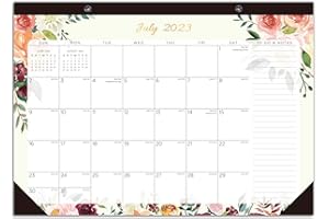 CAIYI STUDIO Desk Calendar 2024, 17" x 12" Large Monthly Desk Pad Calendar for Planning & Organizing, 18 Months Desktop/Wall Calendar from July 2023 to December 2024 (Floral)
