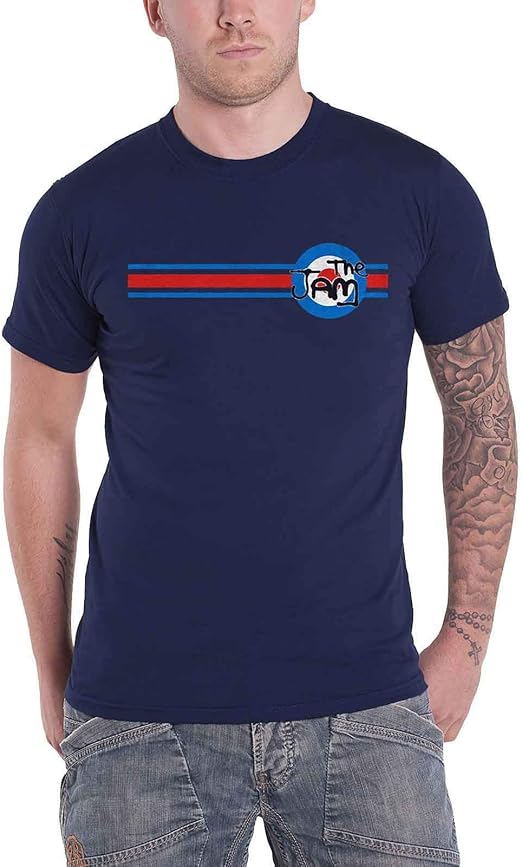 The Jam T Shirt Target Stripe Band Logo Nuevo Oficial De Los Hombres