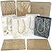 Glogex Gift Bags, Kraft Paper Gifts Bag for Birthday, Weddings Presents (Set of 16, 8 Unique Designs, 2 of each)