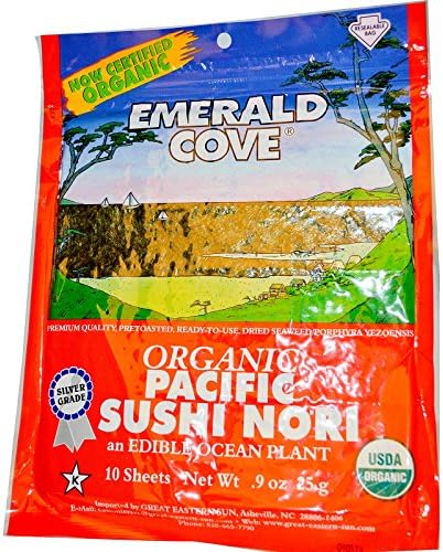Great Eastern Sun, Emerald Cove, Organic Pacific Sushi Nori, 10 Sheets, .9 oz (25 g) - 2pc