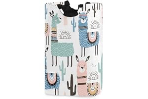 Qilmy Llama Laundry Basket Collapsible Large Clothes Hamper Nursery Storage Bin with Handle for Bedroom, Bathroom, Dorm, Kids Room