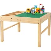 Papablic 2 in 1 Kid Activity Table with Large Storage for Older Kids | Compatible with Lego Building Block for Boys Girls Birthday Day Christmas Gift