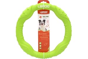 LaRoo Dog Ring Toy - Durable Flying Ring for Fetch, Water Play & Training | Tough Chew-Proof Design for Aggressive Chewer Breeds, Easy-Throw Lightweight Frisbee for Medium/Large Dogs(Green/30cm)