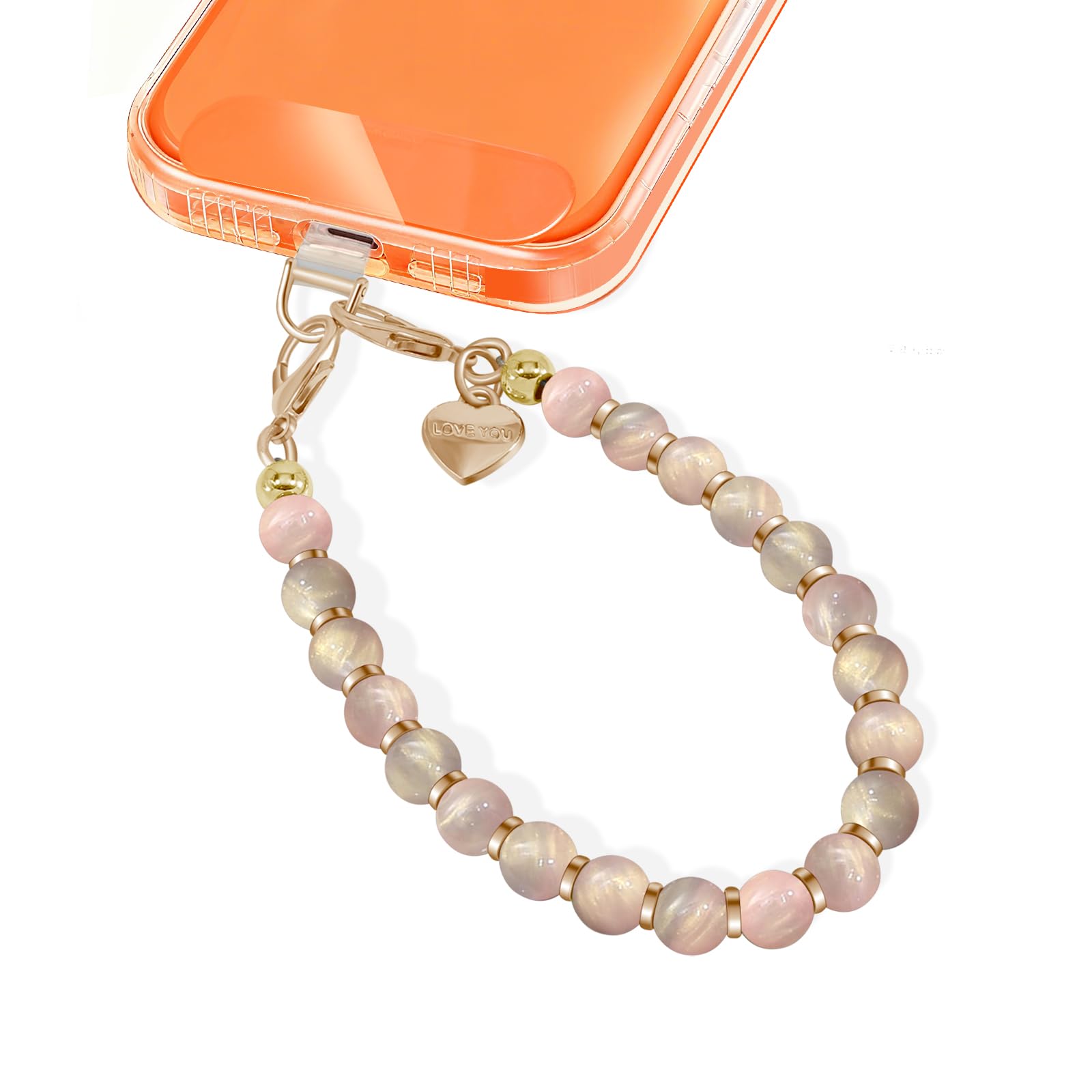 X-Lounge Phone Wrist Strap Detachable Phone Charm Metal Phone Lanyard Wristlet Keychain for Women With Clear Tether Tabs