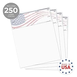 American Flag Blank Computer Checks / 250 Laser and