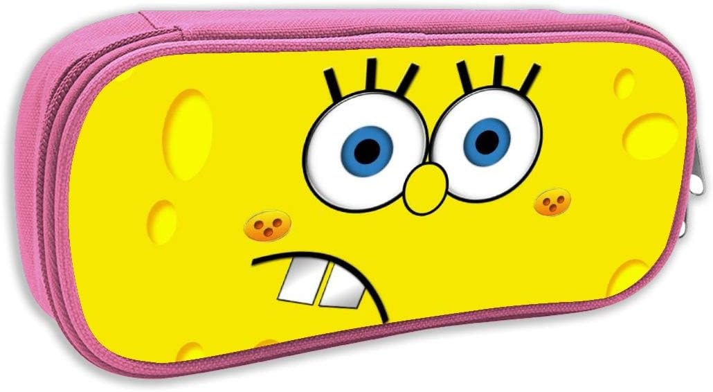 LEXDJ Pencil Case,Spongebob FacePrint Big Capacity Pencil Pen Case for Office and School Supplies