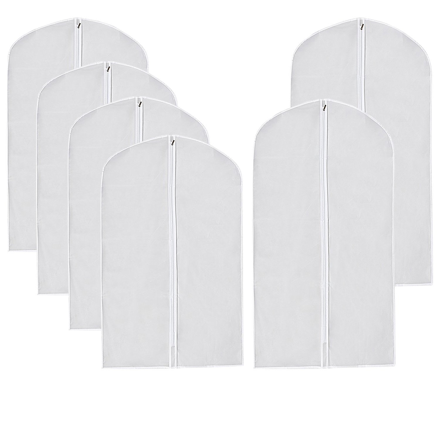 MOT Global PEVA Translucent Garment Covers Bag - Clothes Covers Dustproof Organizer Storage Protector Pack of 6 (4 Medium + 2 Large)