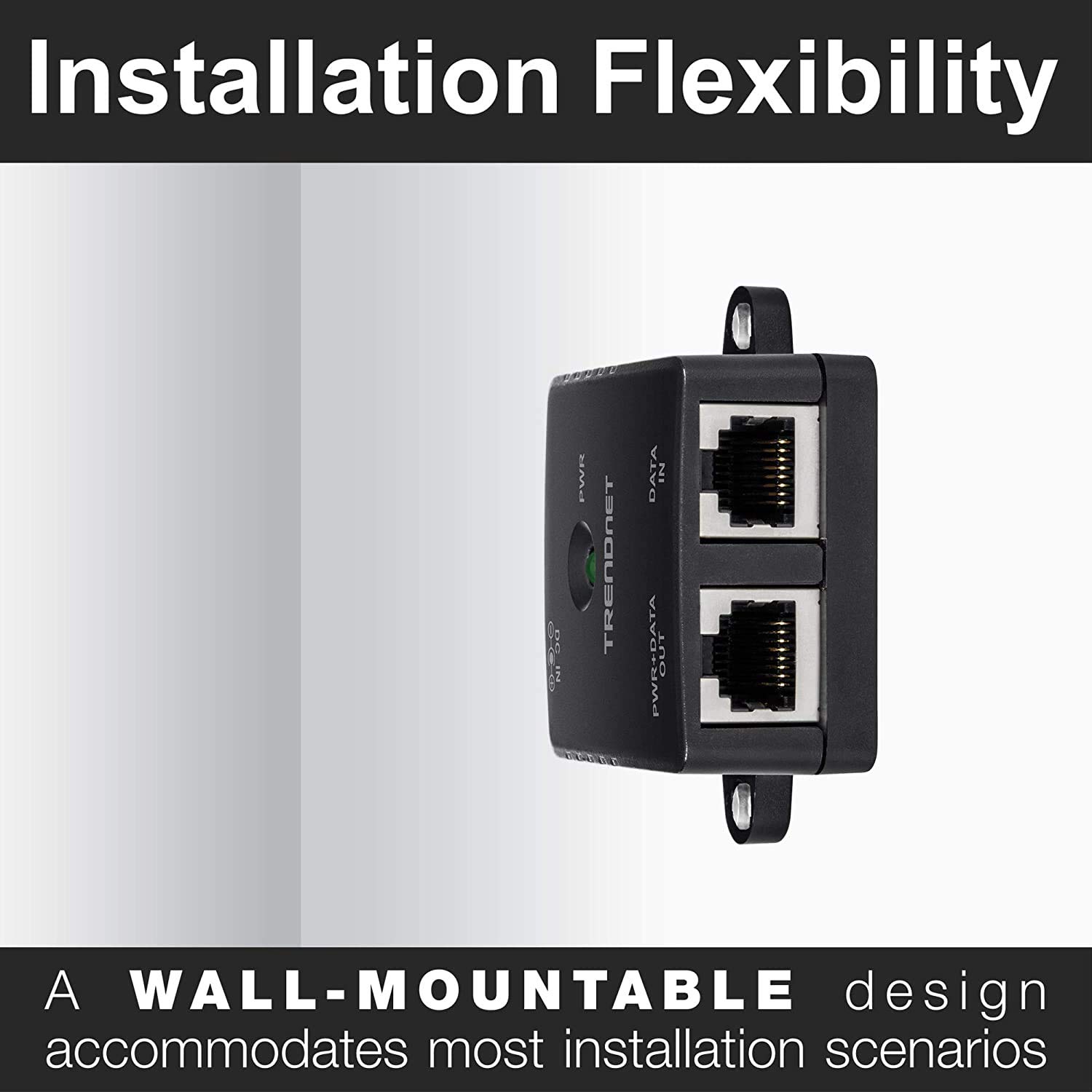 TRENDnet Gigabit Power Over Ethernet Injector, TPE-113GI (Version 3.0R), Full Duplex Gigabit Speeds, Connect Devices Up to 100m (328 ft), Wall Mount, Connect Network Devices Up to 100M (328 ft.)