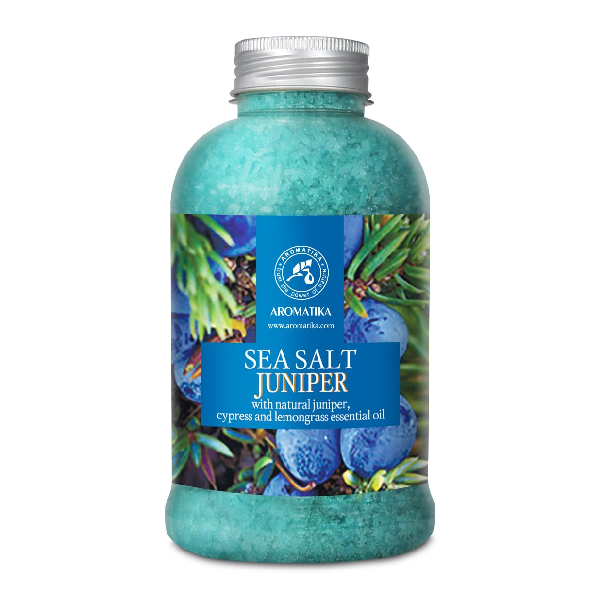 AROMATIKA Juniper Bath Salt with Natural Essential Oils Juniper, Cypress & Lemongrass – 600g Aromatherapy Bath Soak for Good Sleep, Relaxing Bath & Stress Relief, Body Care, Beauty, Wellness, Home Spa