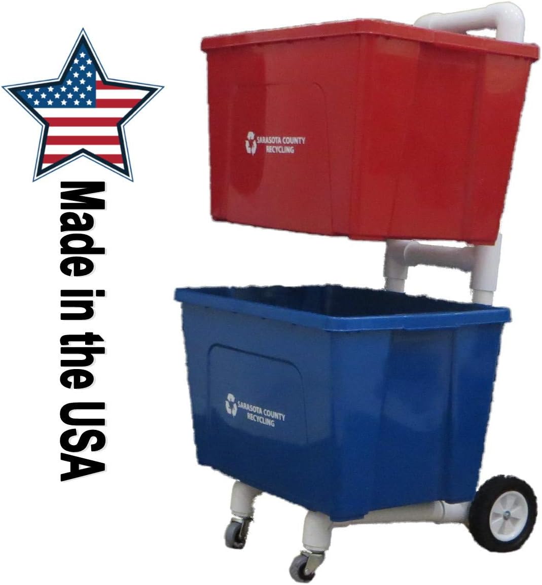 Recycling Cart 4 Wheels 11/2” PVC Heavy Duty Easy