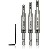 FiLwW Self-Centering Drill Bit Set, CC2430 3/32", 7/64", 9/64" Self Centering Drill Bit VIX Bit for #6 8 10 Screws
