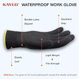 KAYGO Waterproof Work Gloves Double Latex Coated Non-Slip Grip M Black 1 Pair view 4