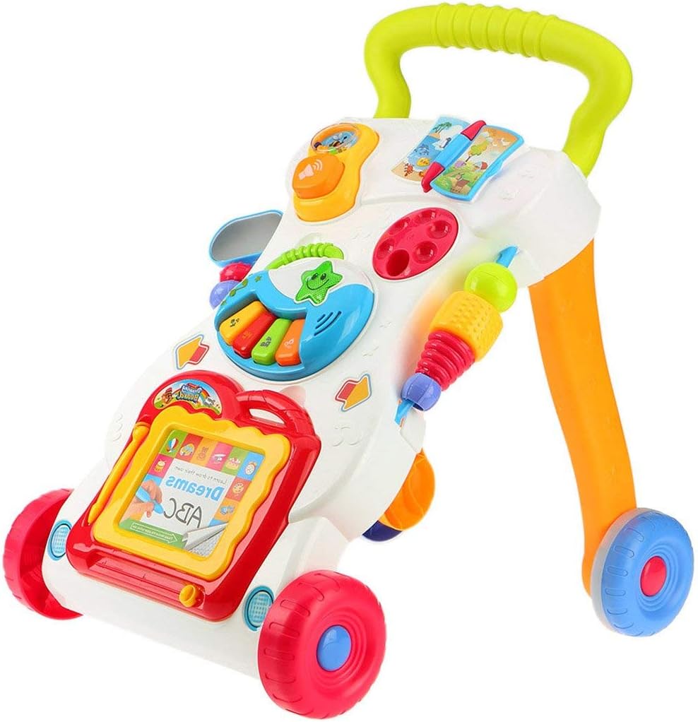 Ezip Sit & Play for 6-12 Months | Stand & Walk for 9-18 Months | Multi-Activity Children Music Walker with Flash Lights | Mirror and Music for Infants | Birthday Gifts for 1 Year Old .