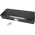 Gooeap 34.5 X 12.75 X 6.4 Inch Black Aluminum 5 Bar Tread Tool Box Truck Car Outdoor Trailer Pickup Underbody Toolbox, RV Storage Organizer, Underbed Tools Organizer W/Lock Latch w/Keys