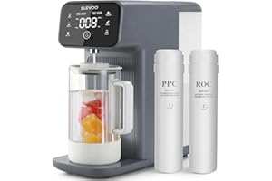 Reverse Osmosis Water Filter Countertop, 6 Stage Ro Water Filtration System with Remineralization Glass Pitcher, 4:1 Pure to 