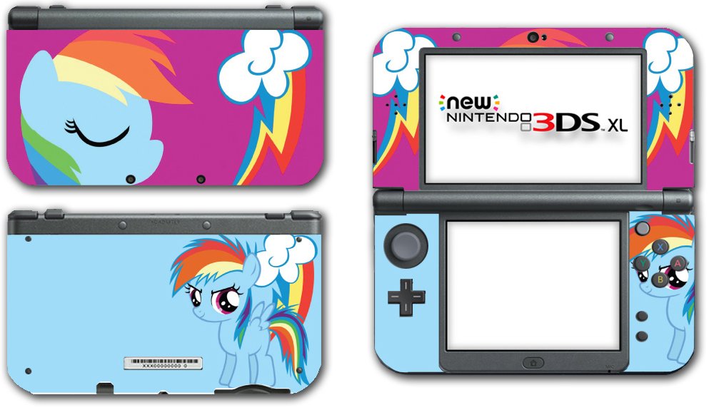 My Little Pony Friendship is Magic MLP Rainbow Dash Lightning Cutie Mark Video Game Vinyl Decal Skin Sticker Cover for the New Nintendo 3DS XL LL 2015 System Console Protector