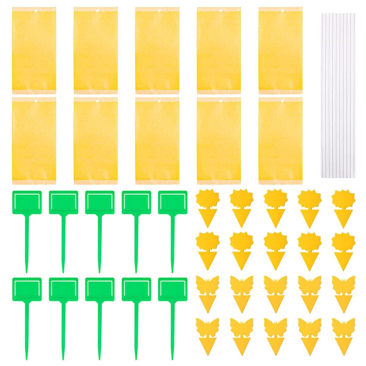 Hsthe Sea Double Sided Sticky Fly Trap,40 Pieces Plant Fly Traps,Plate Fruit Fly Trap Sticker Insect Gnat Trap,Yellow Fly Sticker for Mosquitoes,Aphids,Whiteflies,Fruit Flies,Fungus Gnats and Pests