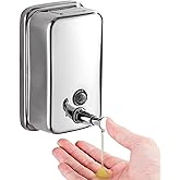 LSWYYP Commercial Wall-Mounted Soap Dispenser Stainless Steel Large Capacity 500ML for Hand Soap Anti-Rust Design for Bathrooms Hotels Restaurants or Home Use (Chrome)