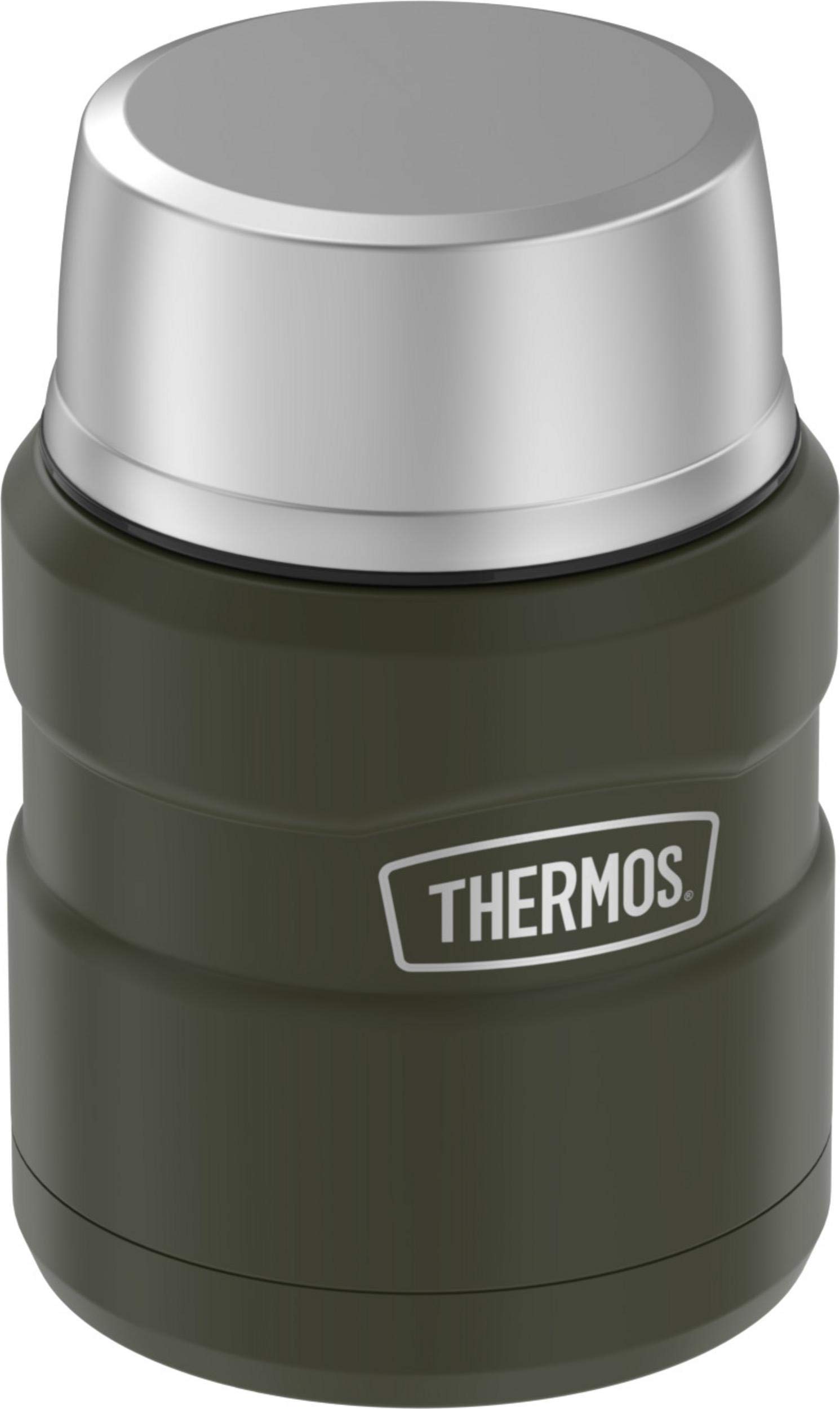 Photo 1 of (((BEND ON LID NO SPOON INCLUDED))THERMOS Stainless King Vacuum-Insulated Food Jar with Spoon, 16 Ounce, Army Green
