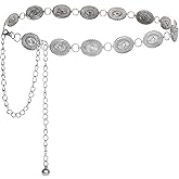 ILuvatar Luvatar Womens Metal Chain Dress Belt Hollow Out Daisy Sweater Belt Decorated Skinny Waist Belt