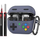 Delidigi Case for Samsung Galaxy Buds3 FE (2025)/Pro and Galaxy Buds3 (2024), Silicone Classic Game Design Galaxy Buds3 Series Protective Cover Skin for Man with Cleaner Kit&Carabiner