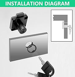 Jiozermi 2 Packs Drawer Lock with Keys, Desktop
