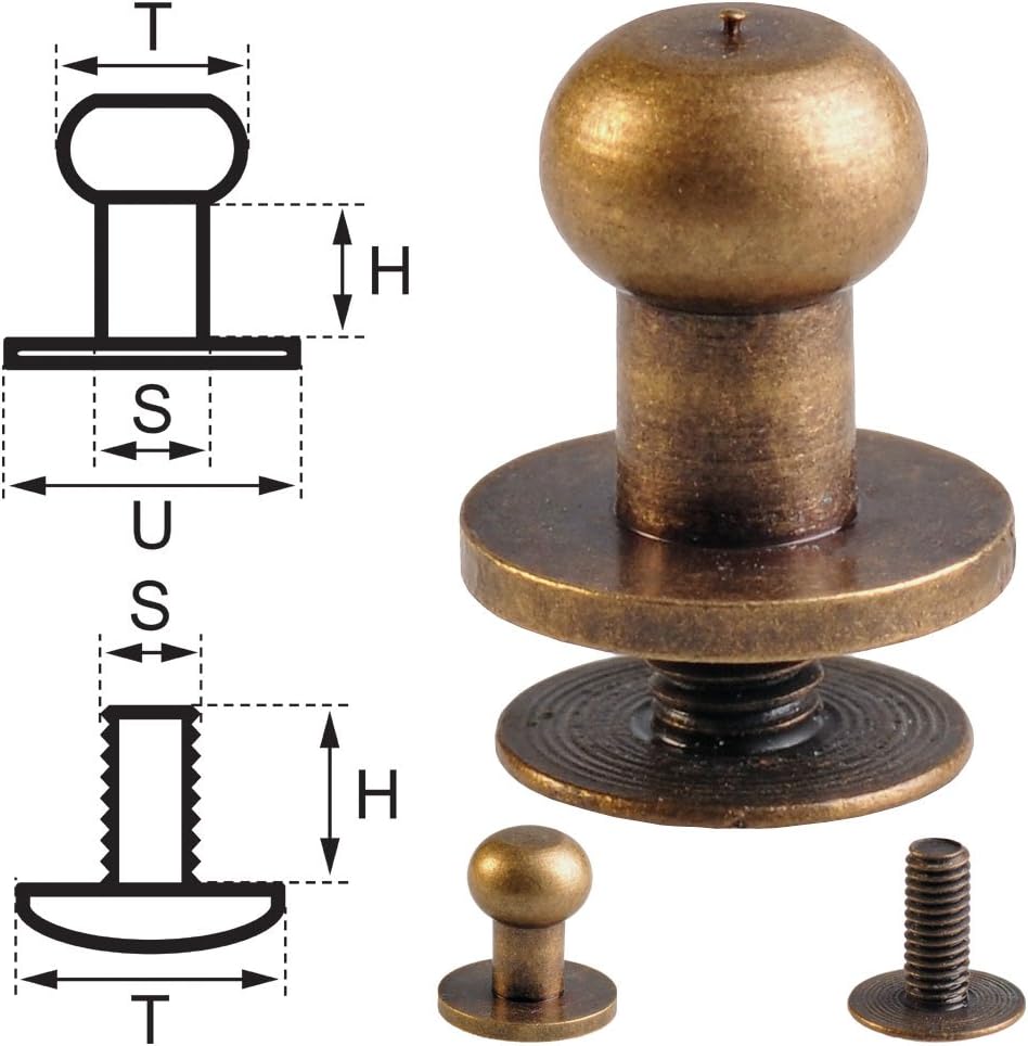 20 Pcs. Button Studs Screwback 6mm Brass Antique Amazon.co.uk Kitchen