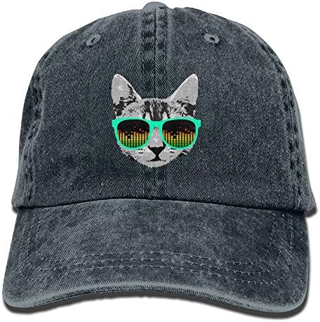Arsmt Sunglasses Cat Denim Hat Adjustable Men's Curved Baseball Cap