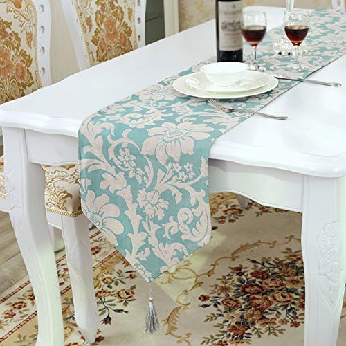 XMMLL Christmas Present Pastoral European Non-Slip Wild Table Flag Blue-Green 33210Cm