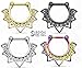 100% Surgical Steel Tribal Fan Septum Clicker Ring 16g - Choose Steel, Gold Tone, Black, or Rainbow