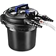 Flexzion Koi Pond Filter System Bio Pressure Pond Pump Filter with UV Clarifier Light Bulb Canister System Koi Fish Aquarium Tank Garden Water Clarifier 800-1600 Gallons (6000L)
