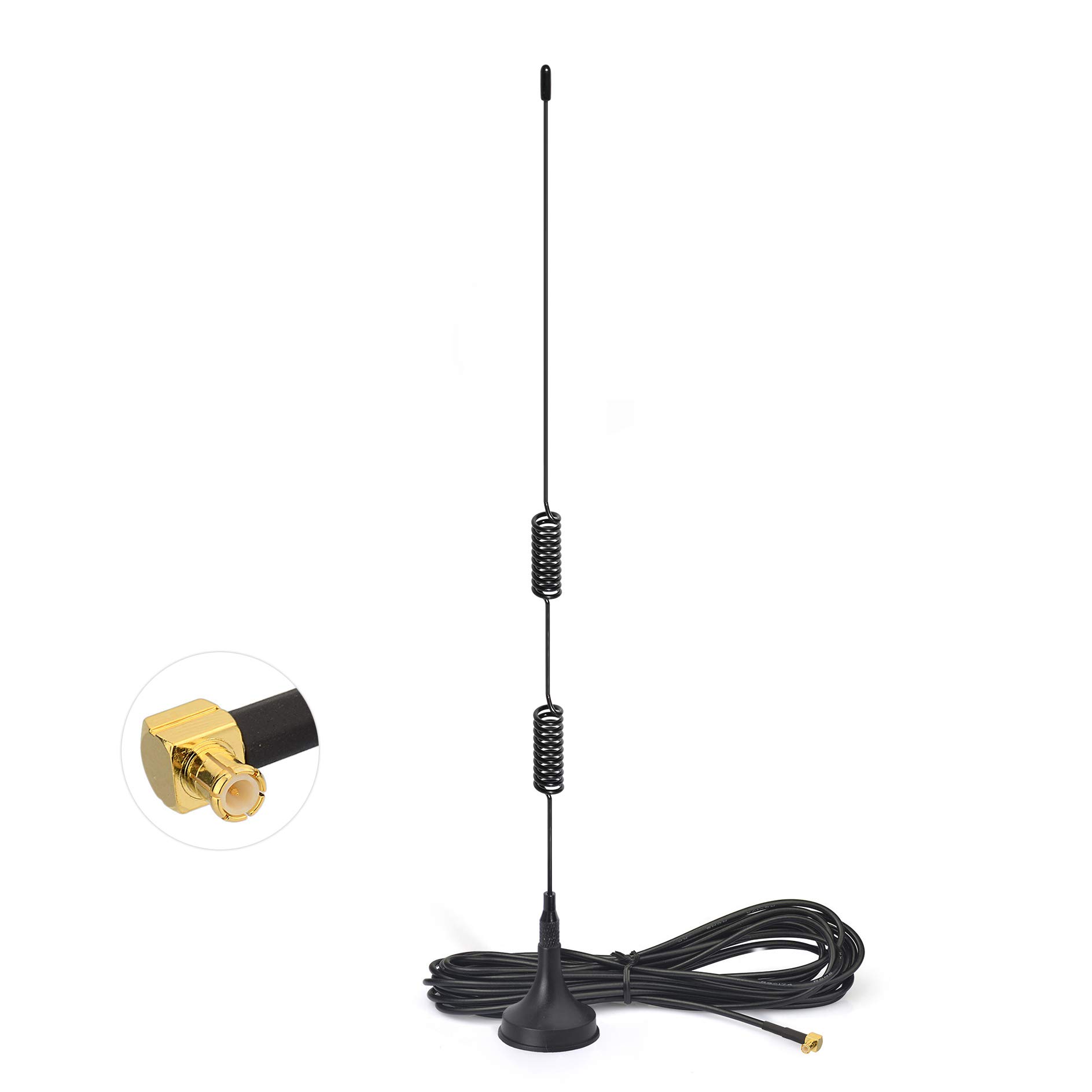 Bingfu Universal Car Radio Antenna Aerial MCX Connector Magnetic Base for Vehicle Truck SUV Truck RV Marine Boat Car Stereo Audio Radio Head Unit CD Media Receiver Player