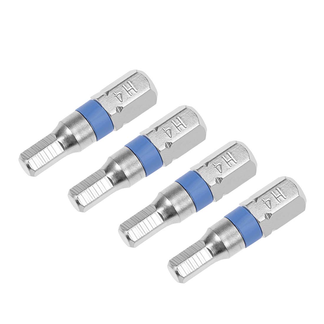 sourcing map 4pcs 25mm Long 1/4" Hex Shank H4 Hex High Quantity Screwdriver Bits S2 High Alloy Steel for Impact Driver Electric Screwdrivers and Drill
