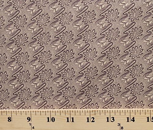 Cotton Civil War Reproduction Ribbons Ribbon Flowers Floral Leaves Botanical Swirls Jo Morton Complements Historical Cotton Fabric Print by the Yard (p0260-4894-p)