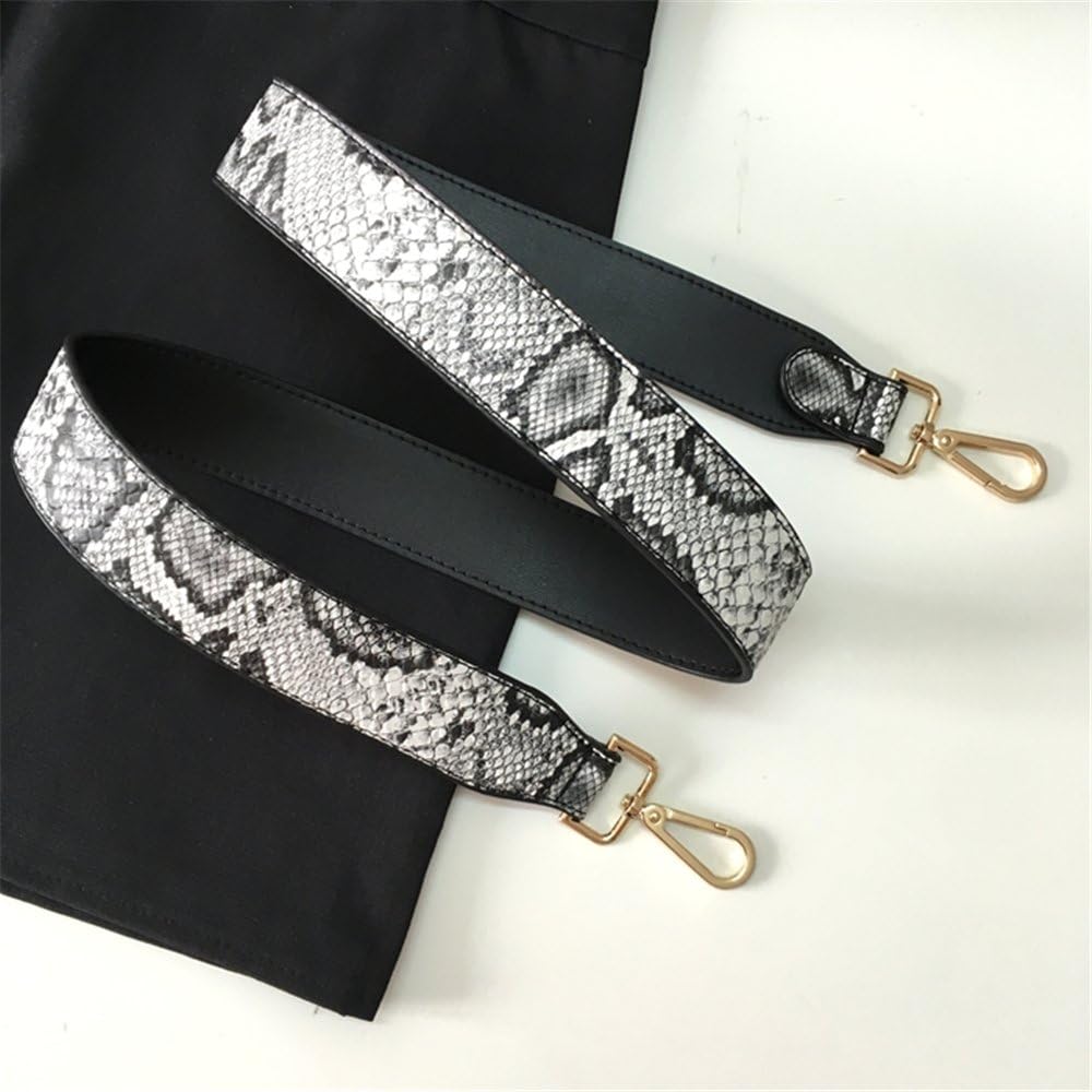 Snake skin Shape PU Leather (Width 4cm Length 100cm) Replacement Shoulder Bag Straps/Purse Straps For DIY (Black)