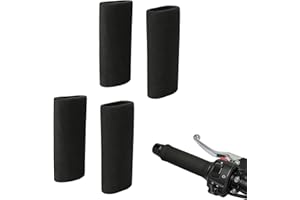 Motorcycle Grips Foam Overgrip Covers 4 Pack, 120mm, Fits 32–37mm Handles, Black, Vibration-Damping Slip-On Sleeves for Motor