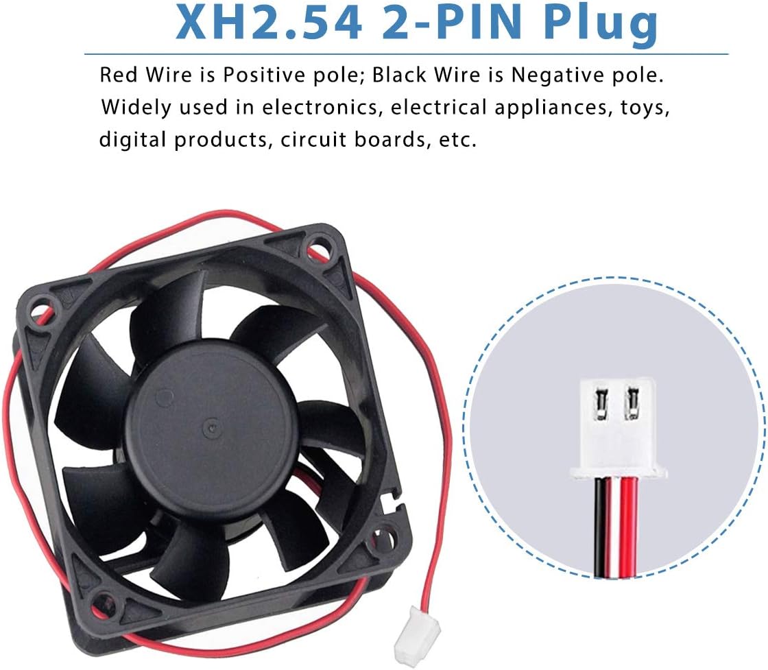 GDSTIME 60mm Fan 12V Computer Fan 60 x 60 x 25mm PC Case Fans 4500 RPM High Speed Axial 6CM DC Brushless Cooling For Xbox DVR Router Projector Replacement Ventilation Exhaust - Image 5