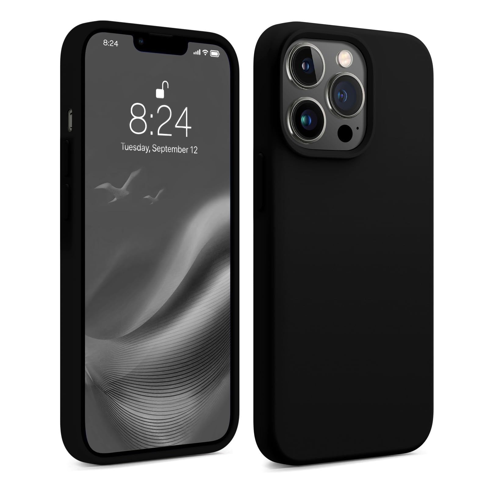 AOTESIER Magnetic for iPhone 13 Pro Case, [Compatible with MagSafe] [Military Shockproof Protection] Silicone Case with Soft Microfiber Lining, Camera & Screen Protection 6.1 inch, Black