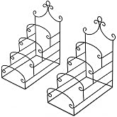 Artliving 4-Tier Metal Scrollwork Dish Rack Plate Rack Display Stand Holder Cabinet Organizer Set of 2