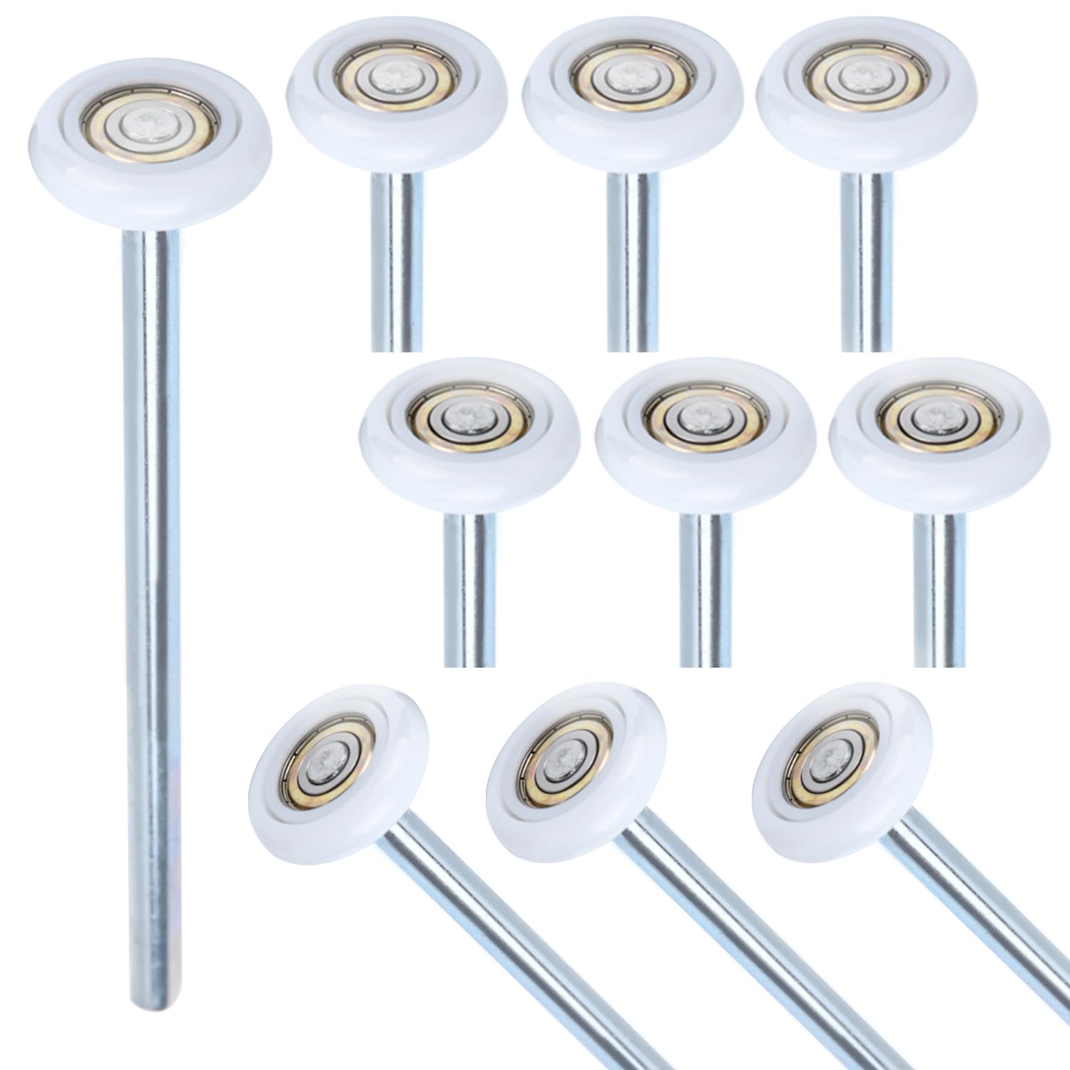 Photo 1 of 10 Pack 9" Stem 2" 13 Ball Nylon Commercial Grade Garage Door Roller, Quiet/Durable and High Load, Use 6200ZZ Double Seals Precision Bearings