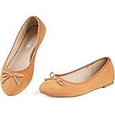 Wide Width Flats Shoes Women Comfortable Round Toe Casual Flats for Womens Flats Ballet Flats for Women,Tan Wide Width 8