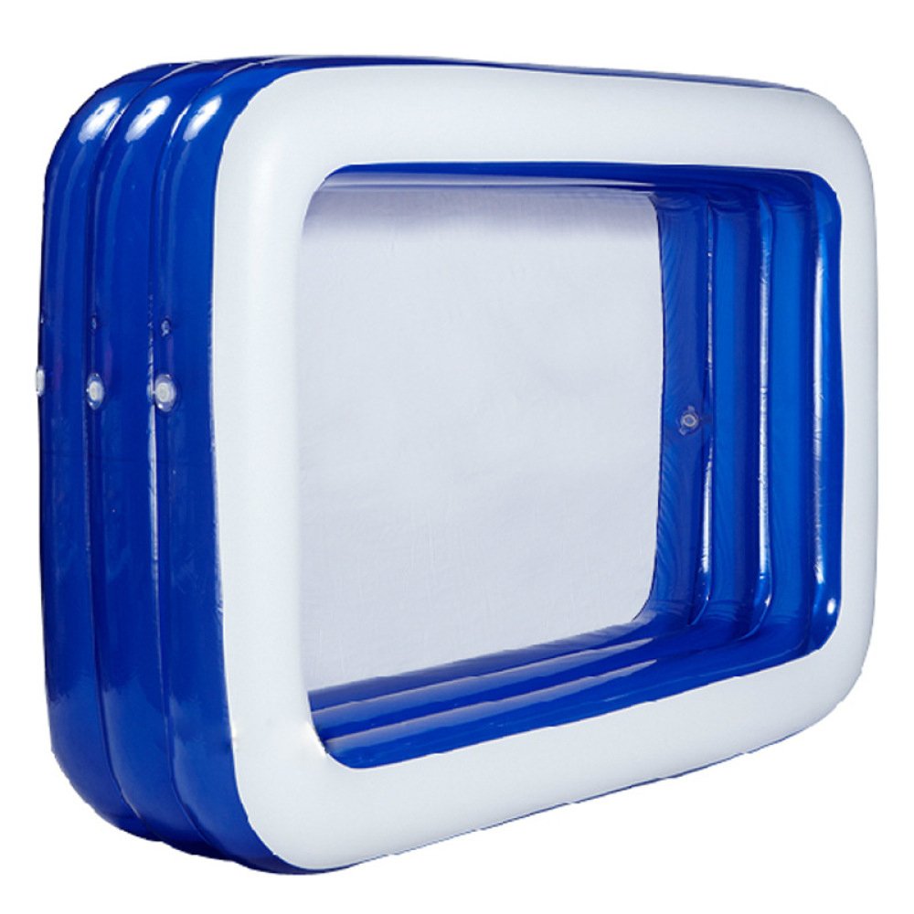 60cmblue 160 Lztet Piscine Gonflable Rectangulaire De Famille