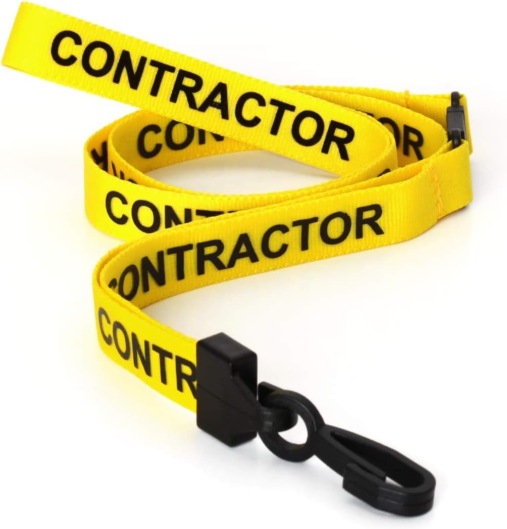 CKB LTD® 10x Yellow CONTRACTOR LANYARDS Breakaway Safety Lanyard Neck