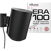 Sound Bass ERA100 Wall Mount Bracket, Tilt and Swivel, Black, Single (1pc), Compatible with Sonos ERA 100, Effortless Installation, Includes Mounting Kit