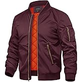 TACVASEN Men's Jackets-Bomber Jacket Fall Winter Warm Windbreaker Full Zip Casual Padded Coats