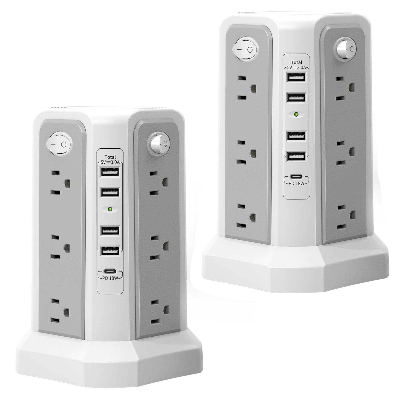 Photo 1 of PASSUS Surge Protector Power Strip with USB C Port,10FT Extension Cord with 12 AC Outlets, Power Strips with Surge Protection for Home Office DormRoom