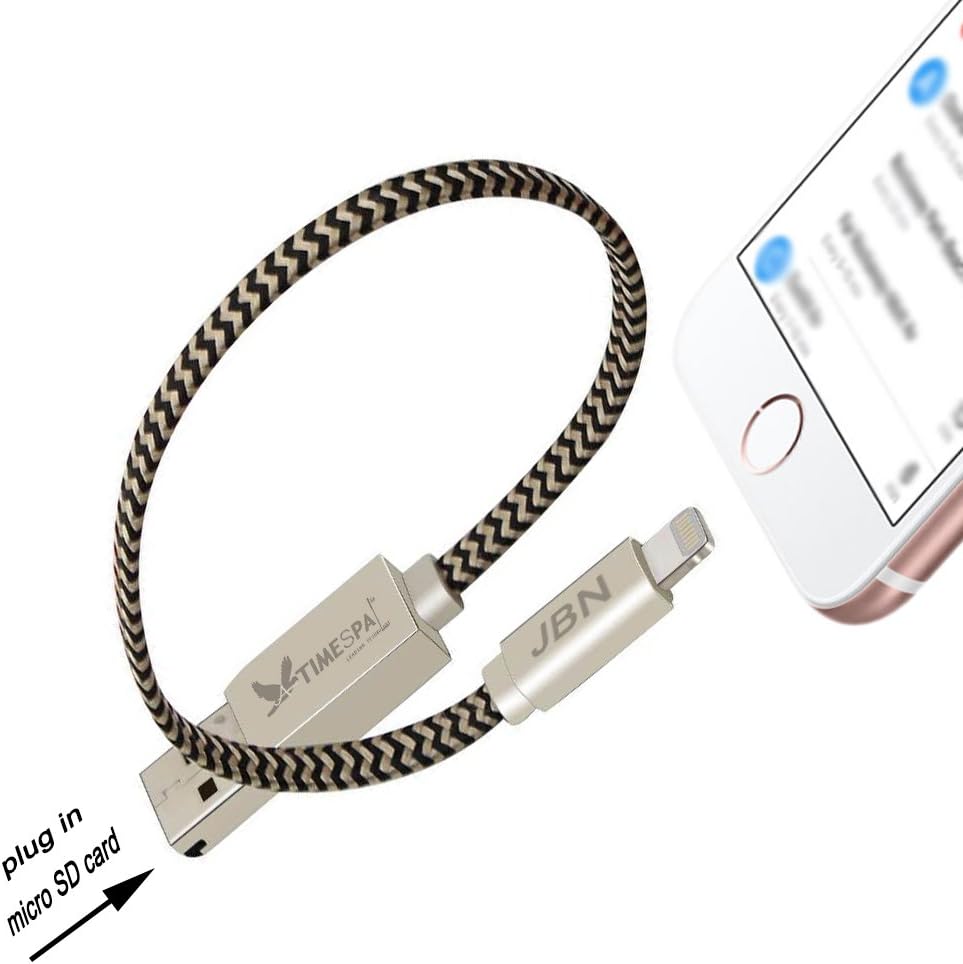 TIMESPA Micro SD Card Reader Lightning Cable Connector Sync Charger Cable TF card reader cable for iPhone/iPad/PC/Mac with lightening connector (1x micro SD reader cable (DOES NOT include micro SD))