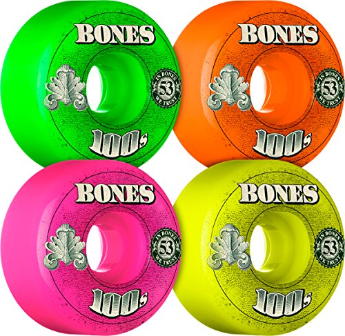 Bones Wheels 100'S 53x31mm #11 Assorted 1Pk 1Grn 1bl 1Pur Se
