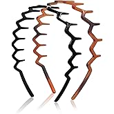 Dresyu Zig Zag Headbands for Women Men Non-slip Plastic Hairbands Shark Teeth Hair Comb Wavy Headband Hair Hoop for Workout Washaing Face