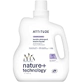 ATTITUDE Liquid Laundry Detergent, EWG Verified, HE Compatible, Plant-Based & Vegan, Natural Laundry Soap, Lavender Scent, 80 Loads, 67.6 Fl Oz